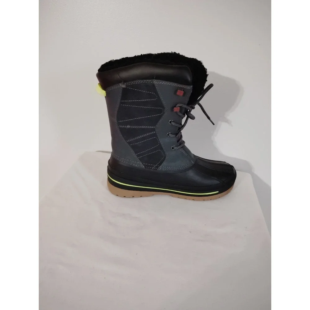 Swiss Tech Snow Winter Duck Boots Thinsulate Fleece Black Gray Memory Foam Boy 5